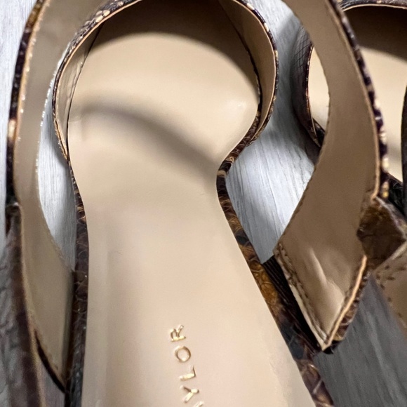 NIB - Ann Taylor Theodora Snake Slingback Pump in Brown Multi - Size 9 - Picture 9 of 12